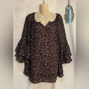 Chaps Floral Blouse size XL